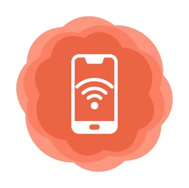 Akıllı telefon kablosuz interneti. Web simgesi basit illüstrasyon