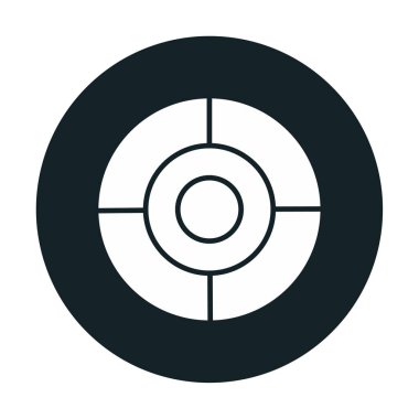 Basit hedef simgesi, hedef, vektör illüstrasyonu