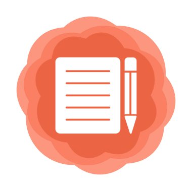 Basit Not Defteri simgesi, vektör illüstrasyonu