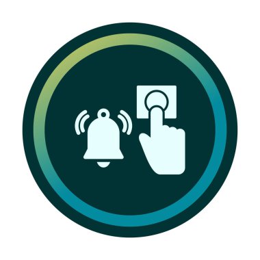 Acil durum alarm düğmesine basın Web simgesi, vektör illüstrasyonu 