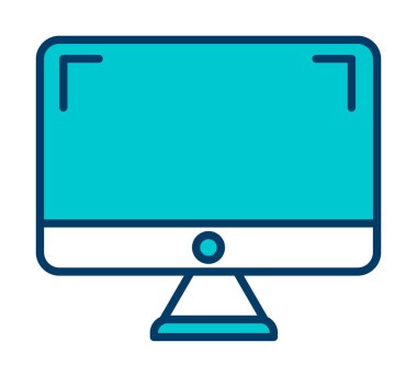 bilgisayar izleme simgesi, vektör illüstrasyonu basit tasarım