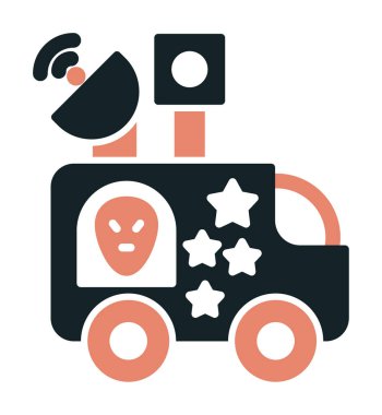 News Van düz vektör simgesi