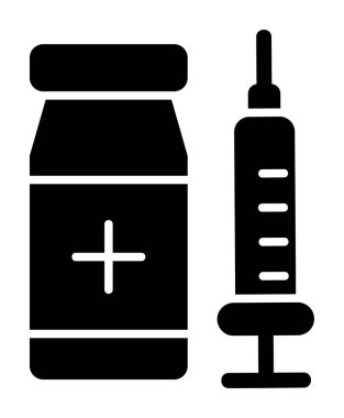 Basit Aşı Simgesi, vektör illüstrasyonu