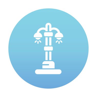 sokak ışığı çizgi simgesi, vektör illüstrasyonu