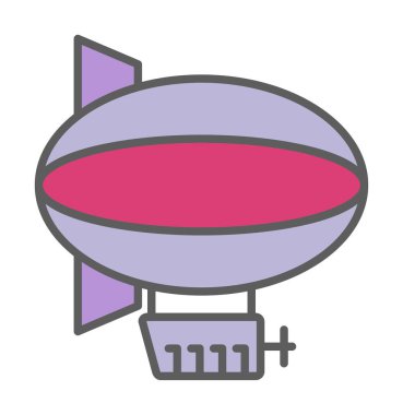 zeplin simgesi, beyaz arkaplanda izole edilmiş düz stil zeplin