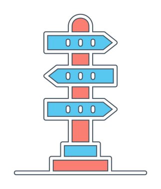 Beyaz arkaplanda yön vektörü illüstrasyonu
