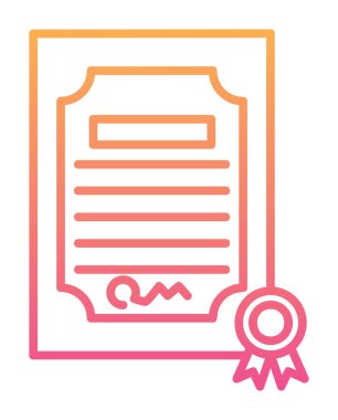 Sertifika vektör simgesi modern basit illüstrasyon 