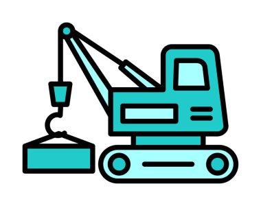 Yapı vinç simgesi, vektör illüstrasyon tasarımı