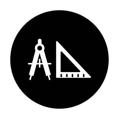 Geometri Araçları simgesi, Vektör illüstrasyonu 