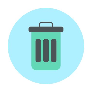 Çöp kutusu vektörü düz simge tasarımı