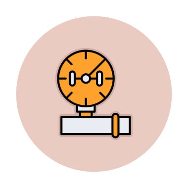 Düz vektör manometre simgesini ölç. Gaz basıncı. 