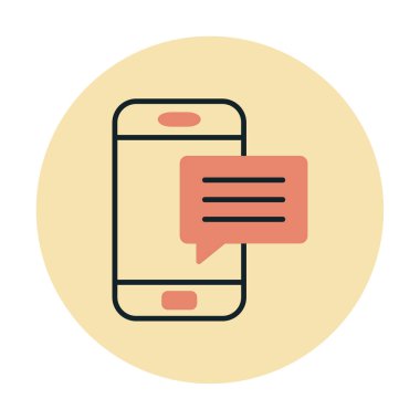 Basit sohbet simgesi, konuşma balonu, vektör illüstrasyonu