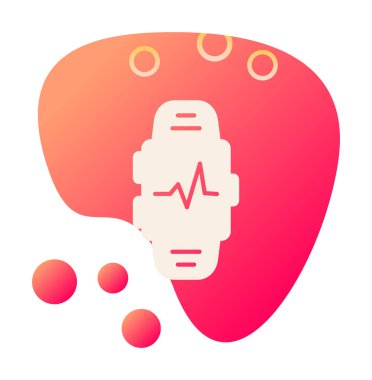 Smartwatch kalp atışı ikonunu gösteriyor. Fitness uygulaması konsepti. Vektör