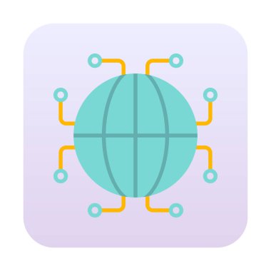 Digtal Dünya web simgesi vektör çizimi