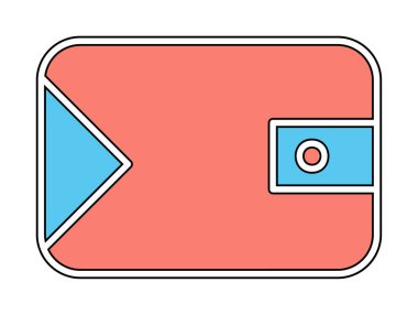 cüzdan vektör simgesi basit illüstrasyon