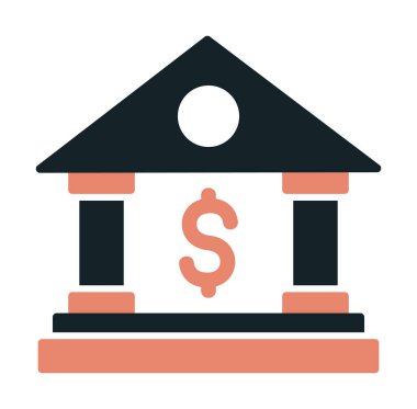 Beyaz arka plan üzerinde izole banka simgesi