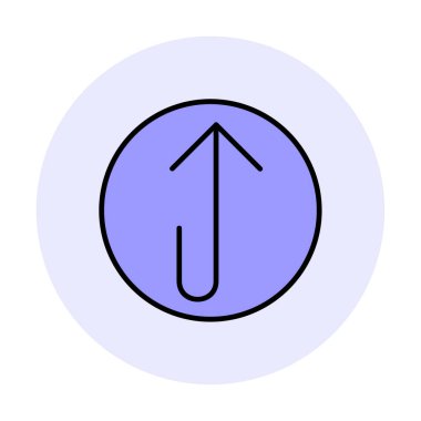 Yukarı ok simgesi, vektör illüstrasyonu, arayüz için düz tasarım 