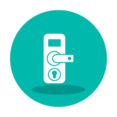 Kapı kolu ve anahtar deliği simgesi, vektör illüstrasyonu 