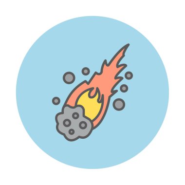 Alev Meteor düz ikon vektör çizimi