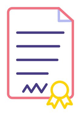 Beyaz arkaplanda diploma vektör illüstrasyonu