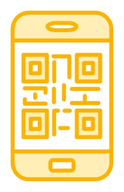 Akıllı telefon ekranındaki qr kodu beyaz arkaplanda izole edilmiş