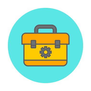 Araç takımı, araç kutusu düz simgesi, vektör illüstrasyonu