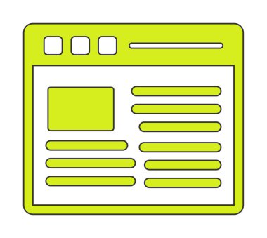 Web sayfası simgesi, vektör illüstrasyonu basit tasarım