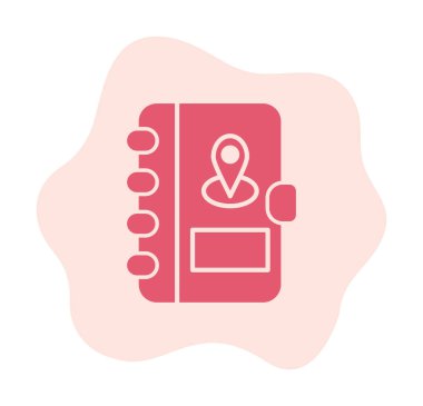 Soyut arkaplan vektöründe adres defteri simgesi izole edildi