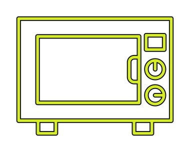 mikrodalga simgesi, vektör illüstrasyonu basit tasarım
