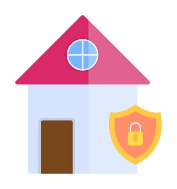 ev güvenlik simgesi, vektör çizim                                    