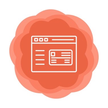 Basit Web Ödeme simgesi, vektör illüstrasyonu