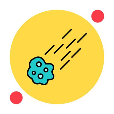 Meteor düz ikon vektör çizimi