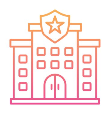 Polis karakolu simgesi, vektör illüstrasyonu basit tasarım