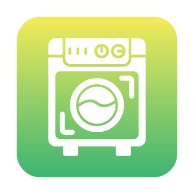 çamaşır makinesi simgesi. Kıyafetler için çamaşır makinesi vektör simgesi çizimi.                                        