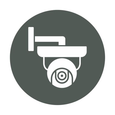 Basit bir CCTV kamera simgesi, vektör illüstrasyonu