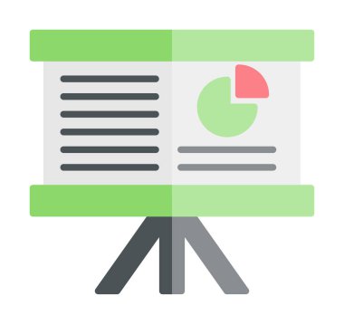 Beyaz arkaplan üzerinde sunum vektörü illüstrasyonunu çalıştır