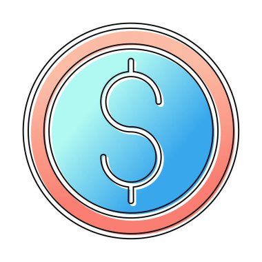 dollar coin icon, vector illustration