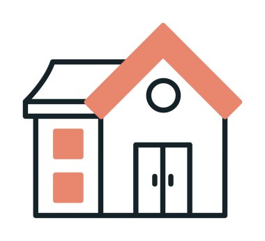 Eve. Web simgesi basit illüstrasyon