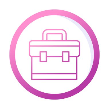 Evrak çantası vektör düz simgesi. İş durumu simgesi, bavul emojisi, vektör illüstrasyonu