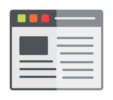 Web sayfası simgesi, vektör illüstrasyonu basit tasarım