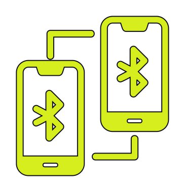 Bluetooth konsept vektör illüstrasyonuna bağlı telefonlar