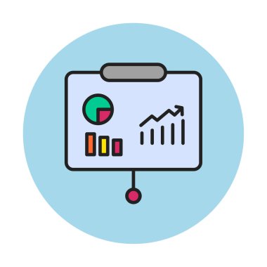 Beyaz arkaplan üzerinde sunum vektörü illüstrasyonunu çalıştır