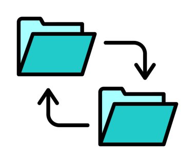 Basit Veri Aktarımı simgesi, vektör illüstrasyonu