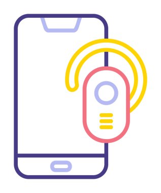 Kulaklık ve akıllı telefon web simgesi, vektör illüstrasyonu