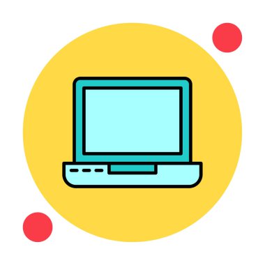 dizüstü bilgisayar simgesi, vektör illüstrasyonu basit tasarım 