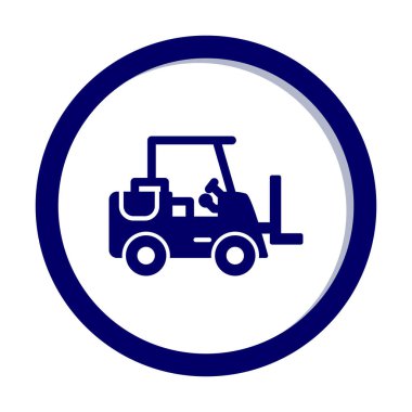 Forklift ikon vektörü. İnce çizgi işareti. izole edilmiş sınır sembolü çizimi