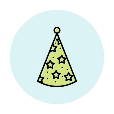 Basit Parti Şapkası simgesi, vektör illüstrasyonu