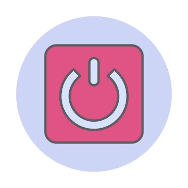 Güç düğmesi simgesi. İnce çizgi çizimi. vektör simgesi beyazda izole edildi