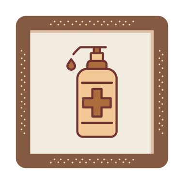 Bir dezenfektan şişesinin basit bir çizimi