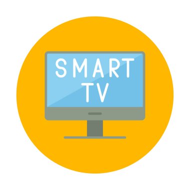 Basit Akıllı TV simgesi, vektör illüstrasyonu